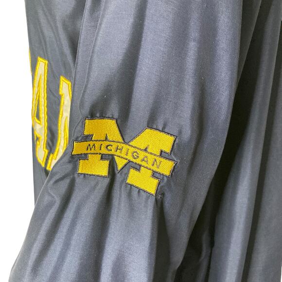 Vintage Michigan State Pullover Windbreaker Mens XL Spell Out Blue Yellow NCAA - Picture 9 of 10